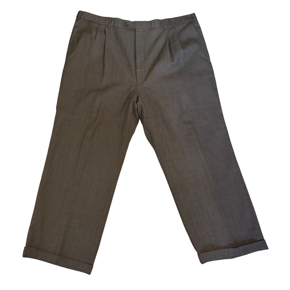 VTG Union Made Pleated Wool Dress Pants Tailored Mens 39x27 Business Casual 90s